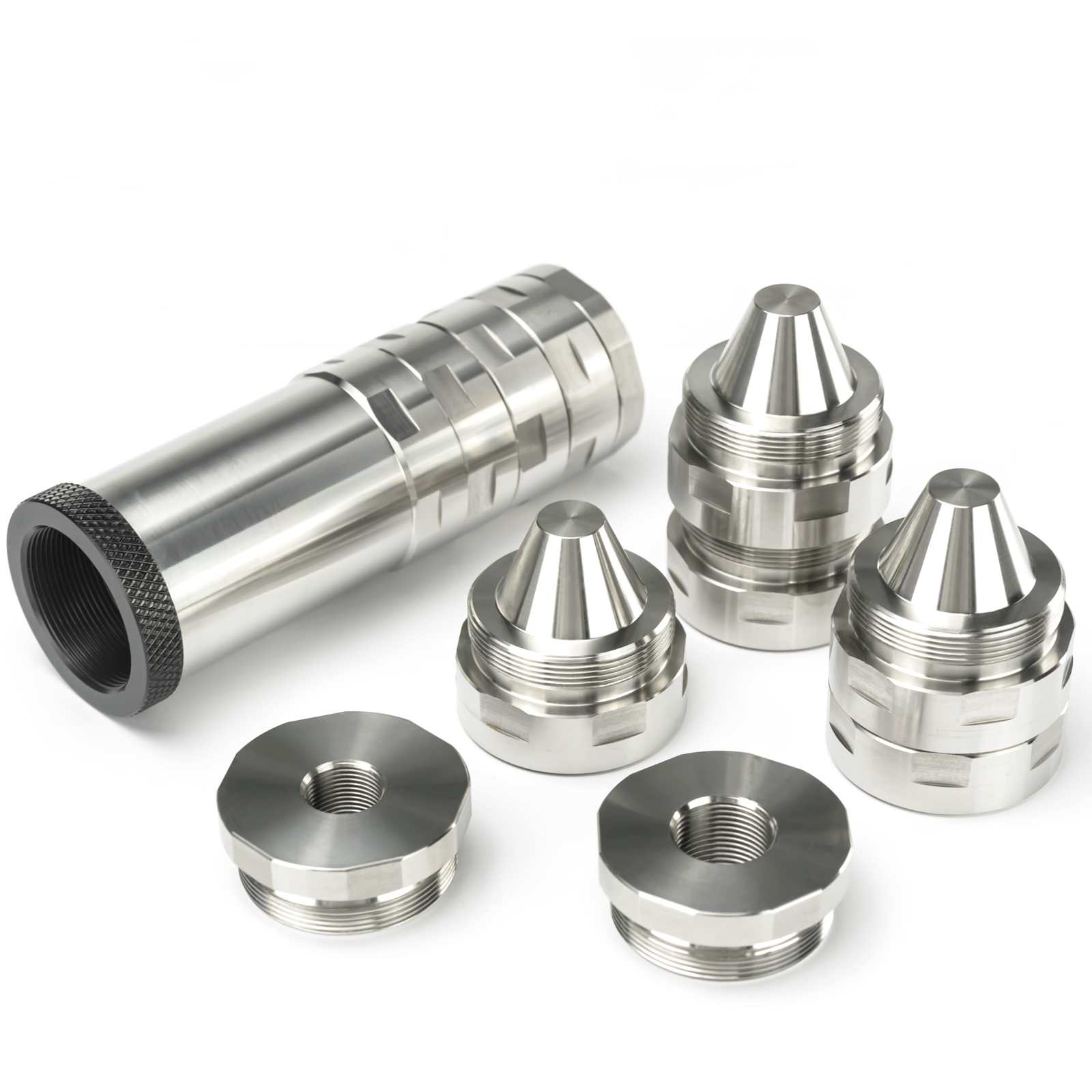 7″L 1.5″OD Dodecagonal Stainless Steel Modular Solvent Trap 5/8×24+1/2×28 1.375×24 MST+ 13.5x1LH,1/2×28,9/16×24,.578×28 Booster — image 2