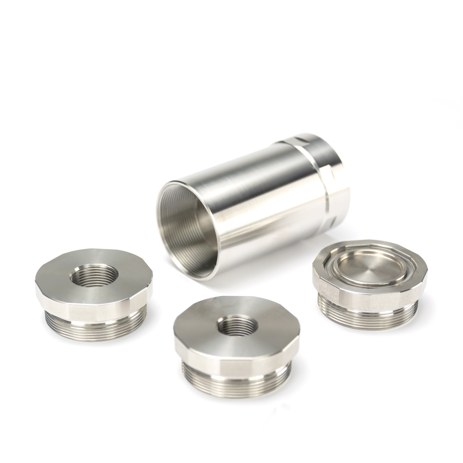 7″L 1.5″OD Dodecagonal Stainless Steel Modular Solvent Trap 5/8×24+1/2×28 1.375×24 MST+ 13.5x1LH,1/2×28,9/16×24,.578×28 Booster — image 3